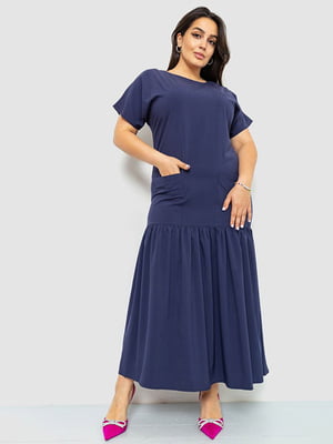 Сукня А-силуету темно-синя | 6325217
