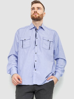 Рубашка голубая с кармашками | 6325284