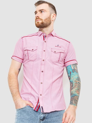 Рубашка розовая с карманами | 6325294