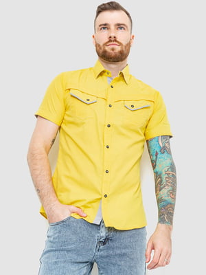 Сорочка жовта з кишеньками | 6325297