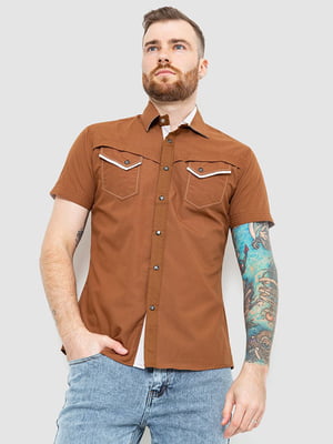 Сорочка коричнева з кишеньками | 6325298
