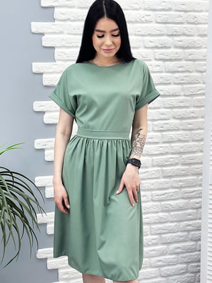 Сукня А-силуету оливкового кольору | 6329700