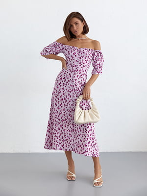Платье лавандового цвета с принтом | 6326004