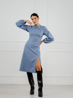 Сукня міді сіро-блакитна | 6331365