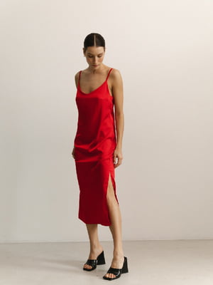 Платье шелковое красное | 6331540