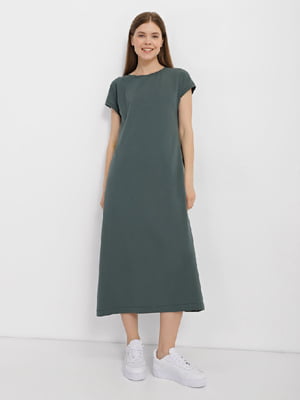 Платье-футляр темно-зеленое | 6332585