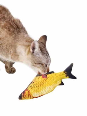 Игрушка для котов “Рыбка карась” желтая (20 см) | 6333142
