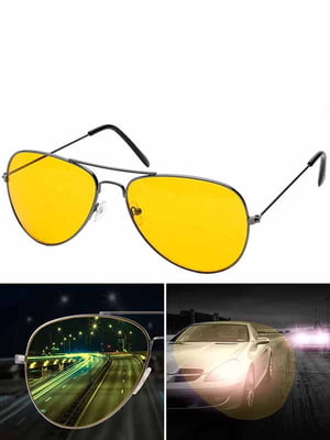 Окуляри для водіїв, рибалок антивідблискові жовті Night View Glasses | 6333865