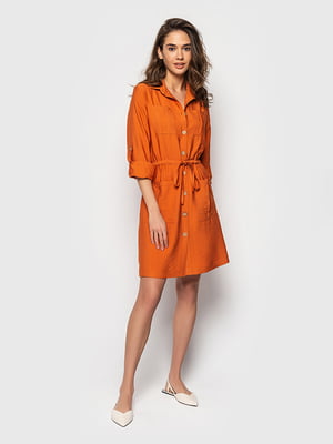 Платье-рубашка оранжевое | 6331596