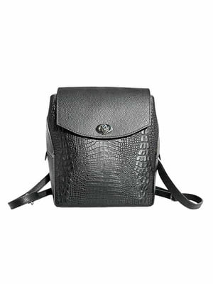 Сумка-рюкзак шкіряна чорна | 6331200