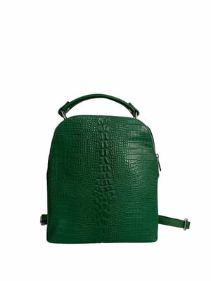 Сумка-рюкзак кожаная зеленая | 6335218