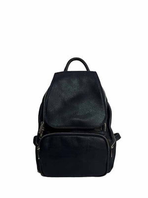 Сумка-рюкзак кожаная темно-синяя | 6335221