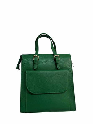 Сумка-рюкзак шкіряна зелена | 6335231