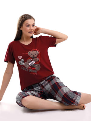 Пижама: футболка и капри | 6336746