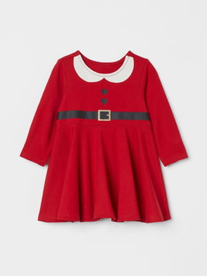 Платье красное с пояском | 6350602