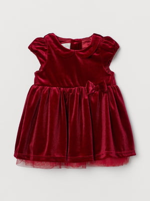 Платье бордовое велюровое | 6350632