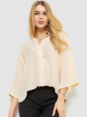 Блуза світло-бежева на ґудзиках | 6350860