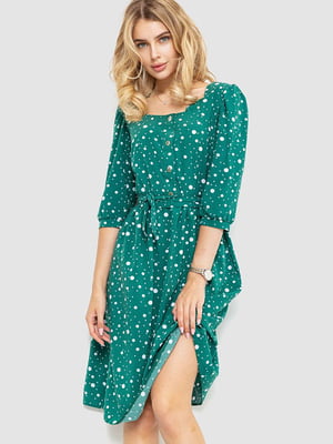 Платье зеленое в горох | 6351311