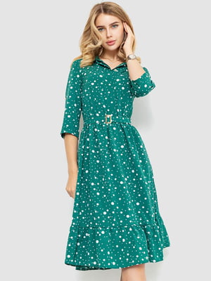 Платье зеленое в горох | 6351313