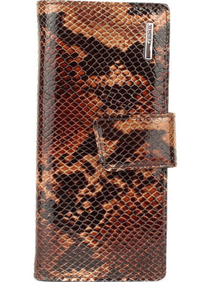 Гаманець коричневий з анімалістичним візерунком | 6352238