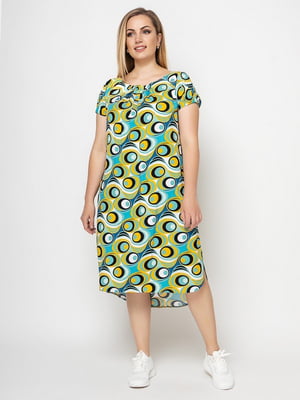 Асимметричное оверсайз платье в разноцветный принт | 6352563