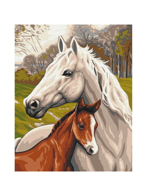 Картина по номерам "Семья лошадей" (40х50 см) | 6353406