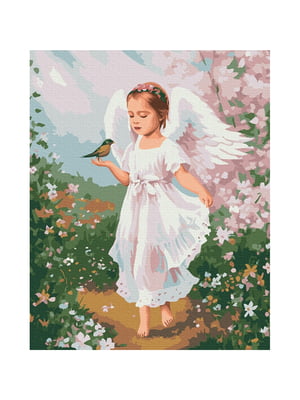 Картина по номерам "Ангелочек с птичкой" 40х50 см | 6353456