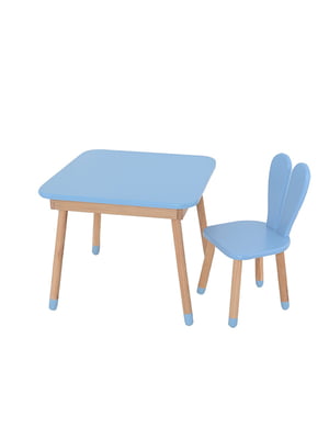 Стіл зі стільчиком, пастельно-синій | 6353591