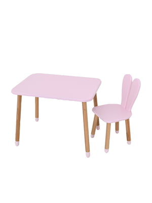 Столик зі стільцем дитячий зайчик, рожевий | 6353593