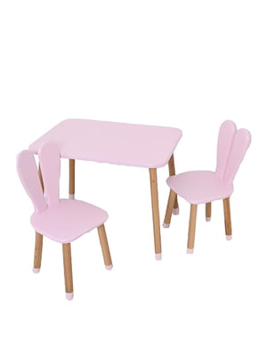 Столик і 2 стільці "зайчик", рожевий | 6353594