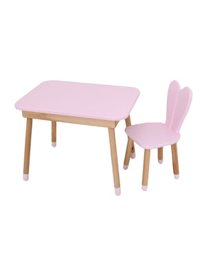Столик зі стільцем дитячий зайчик, рожевий | 6353595