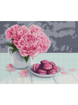 Алмазная мозаика "Розовые пионы" (40х50 см) | 6354019