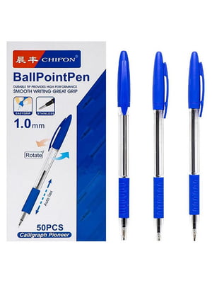 Ручка синя масляна поворотна (блок 50 шт) | 6354980