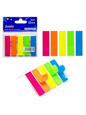 Закладка неонова "Stick Notes", 5 кольорів по 25 шт. | 6355001