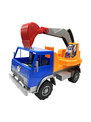 Машинка дитяча Екскаватор із рухомим ковшем синя | 6355508
