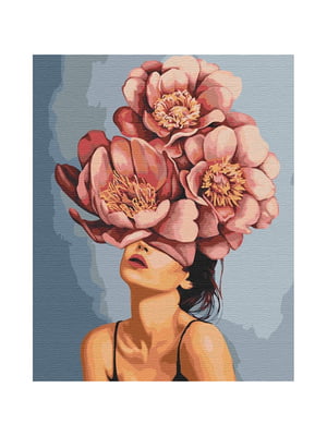 Картина за номерами "Дівчина в квітучому півоні" (40х50 см) | 6356808