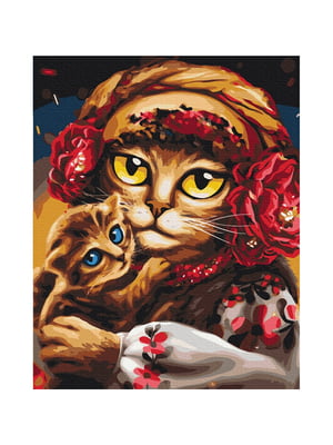 Картина по номерам "Семья котиков" (40х50 см) | 6356819
