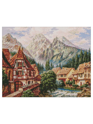 Алмазна мозаїка "Містечко в горах" ©Сергій Лобач (40х50 см) | 6357545