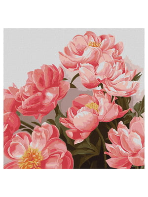 Картина за номерами "Букет рожевих півонії" (40х40 см) | 6357791