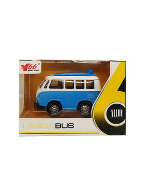 Автобус металлический детский инерционный голубой | 6357839