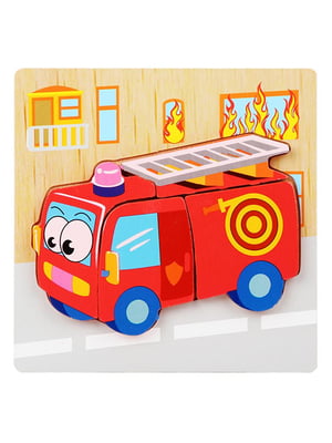 Деревянная игрушка Пазлы, 15х15 см (Пожарная машина) | 6357923