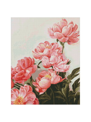 Алмазна мозаїка "Букет рожевих півонії" ©ArtAlekhina (40х50 см) | 6358017