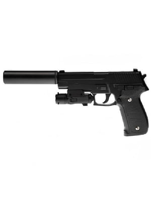 Іграшковий пістолет на кульках "Sig Sauer P226" з глушником Метал, чорний | 6358043
