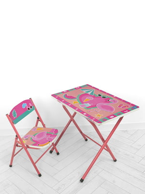 Столик зі стільцем рожевий | 6358994