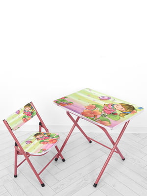 Столик зі стільцем рожевий | 6358995