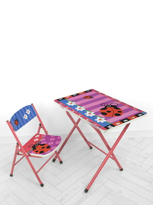 Столик зі стільцем рожевий | 6358996