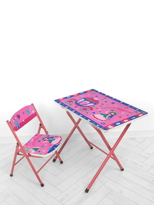 Столик зі стільцем рожевий | 6358997