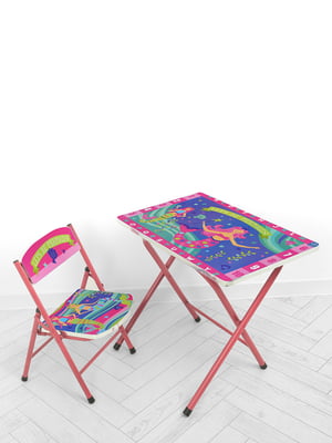 Столик зі стільцем рожевий | 6358999
