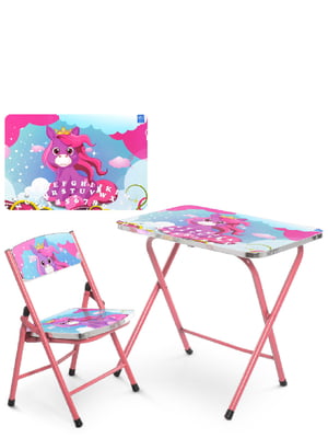 Столик зі стільцем рожевий | 6359000