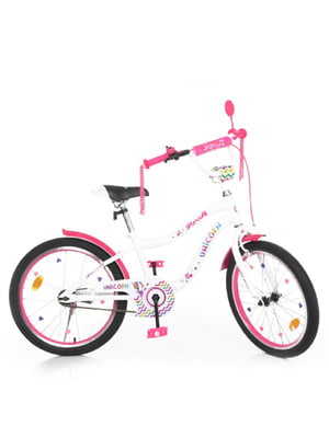 Велосипед дитячий біло-малинового кольору (20 дюймів) | 6359661